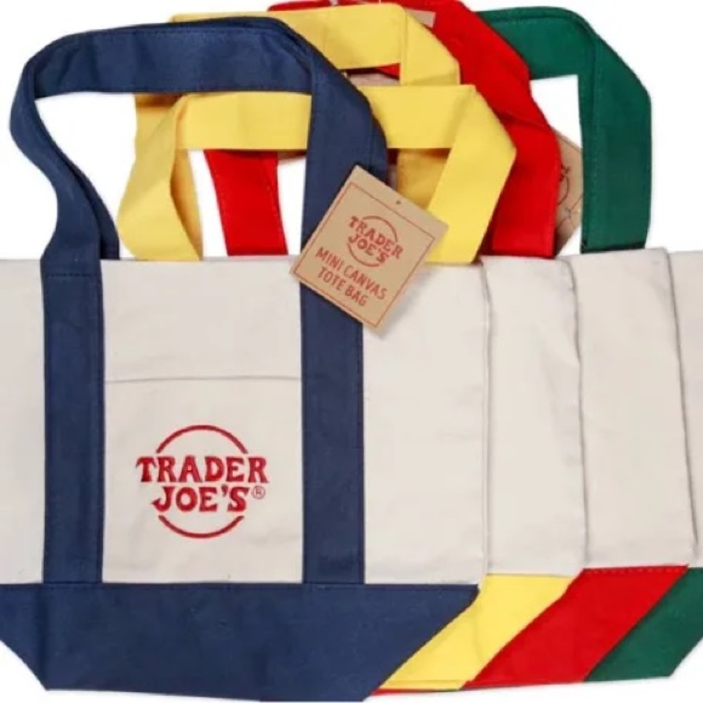 Trader Joe’s Mini Canvas Tote Bag Color: blue